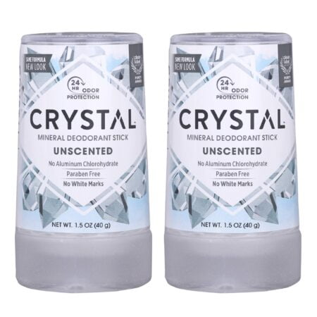 CRYSTAL  Travel Stick Mineral Deodorant - Unscented Body Deodorant With 24-Hour Odor Prote