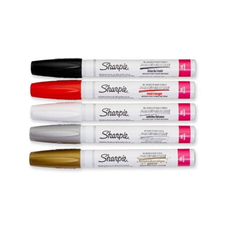 SHARPIE Oil-Based Paint Markers, Medium Point, Assorted & Metallic Colors, 5 Count - Great - Image 2