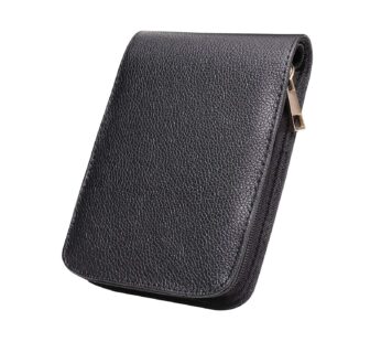 Topoomart Fountain Roller Ball Pen Case Holder PU Leather Bag for 12 Pens Color Black