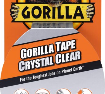 Gorilla Crystal Clear Repair Duct Tape, 1.88  x 9 yd, Clear, (Pack of 1)