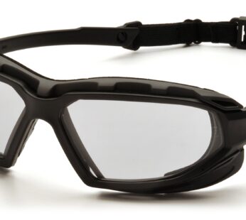 Pyramex Safety Highlander XP Eyewear, Black-Gray Frame/Clear Anti-Fog Lens