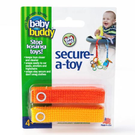 Baby Buddy Secure-a-Toy, Adjustable Pacifier and Teether Strap for Stroller, Highchair, an