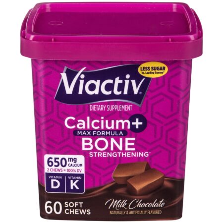 Viactiv Calcium +Vitamin D3 Supplement Soft Chews, Milk Chocolate, 60 Chews - Calcium Diet