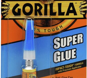 Gorilla Super Glue Tube, 3 Gram, Clear, (Pack of 1)