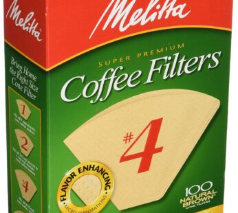 Melitta Super Premium Coffee Filters, Naturan Brown, No. 4, 100-Count Filters (Pack of 3)