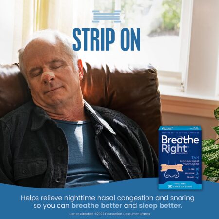 Breathe Right Original Nose Strips to Reduce Snoring and Relieve Nose Congestion, Tan, 30 - Image 2