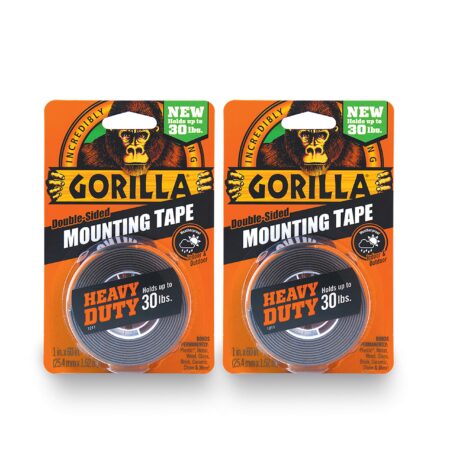 Gorilla - Heavy Duty Double Sided Mounting Tape, Weatherproof, 1" x 60", Black, (Pack of 2 - Image 2