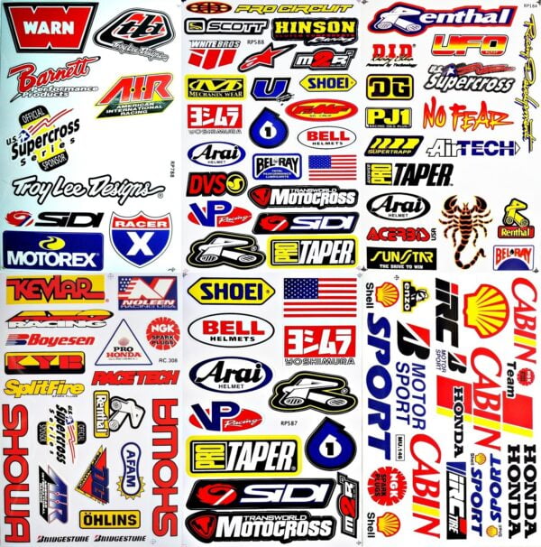 Dirt Bike Motorcycles Supercross Motocross ATV Lot 6 vinyl decals stickers D6015