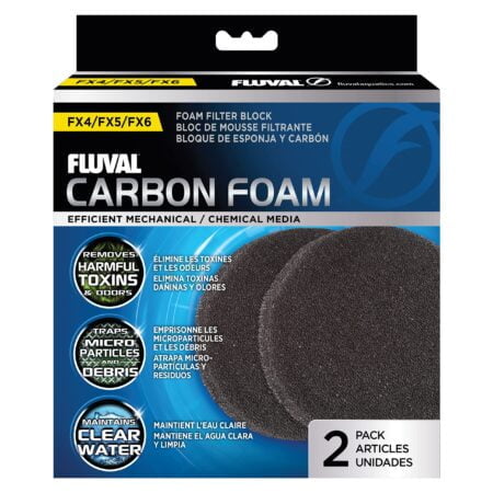 Fluval FX Carbon Foam, Replacement Aquarium Filter Media, 2-Pack, A249,White - Image 2