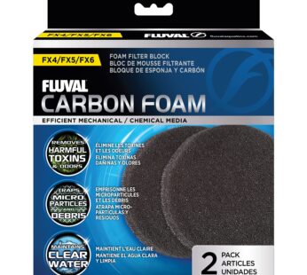 Fluval FX Carbon Foam, Replacement Aquarium Filter Media, 2-Pack, A249,White