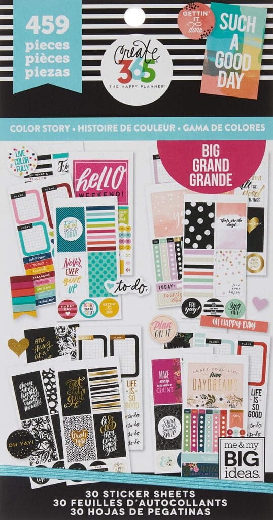 me & my BIG ideas Sticker Value Pack for Big Planner - The Happy Planner Scrapbooking Supp