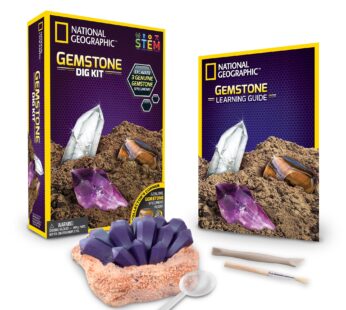 NATIONAL GEOGRAPHIC Gemstone Dig Kit   Excavate 3 real gems including Amethyst, Tiger s Ey