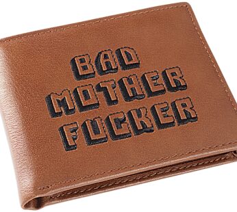 Miramax Officially Licensed Bad Mother Wallet Bi-fold Embroidered Brown Leather