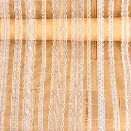 Whaline Assorted Pattern White Lace Trim Ribbon Cream Vintage for Sewing and Bridal Weddin