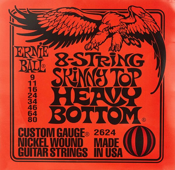 Ernie Ball 8-String Skinny Top Heavy Bottom Slinky Nickel Wound Electric Guitar Strings, 9