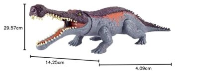 Mattel Jurassic World Massive Biters Sarcosuchus Larger-Species Dinosaur Action Figure, Ta - Image 8