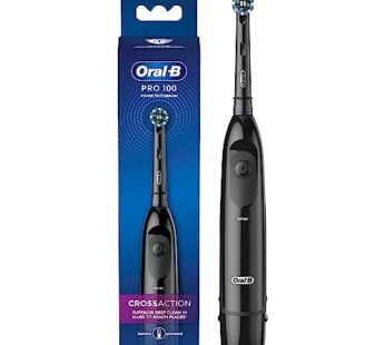 Oral-B Pro 100 CrossAction, Battery Powered Electric Toothbrush, Black