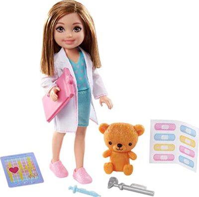 Barbie Doll & Playset with Brunette Chelsea Can Be Doctor Doll & Accessories Including Cli