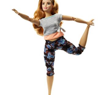Barbie Made to Move Dolls with 22 Joints and Yoga Clothes, Floral, Pleach