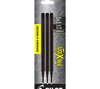 Pilot FriXion Point Erasable Gel Ink Refills, Extra Fine Point, 0.5mm, Black Ink, 3 Pack