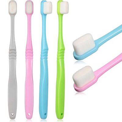 4 Pieces Soft Micro-Nano Manual Toothbrush Extra Soft Bristles Toothbrush with 20,000 Bris