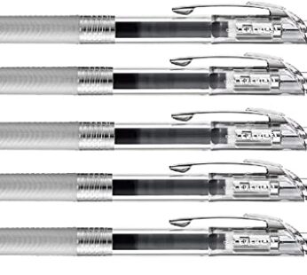 Pentel Energel Infree Gel Ink Ballpoint Pen 0.5mm, Needle Tip, Black Ink, 5 Pen Set(Japan