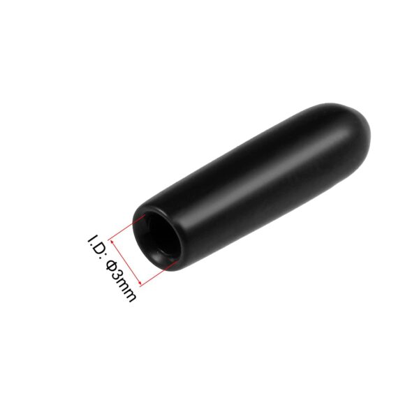 uxcell 100pcs Rubber End Caps 3mm ID Vinyl Round Tube Bolt Cap Cover Screw Thread Protecto - Image 3