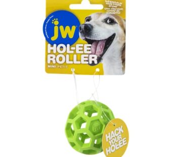 JW Pet Hol-ee Roller Dog Toy Puzzle Ball, Natural Rubber, Mini (1.75 Inch Diameter), Color