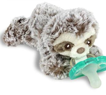 RaZbaby RaZbuddy JollyPop Pacifier Holder w/Removable Baby Pacifier – 0m+ – BPA Free – (Sl