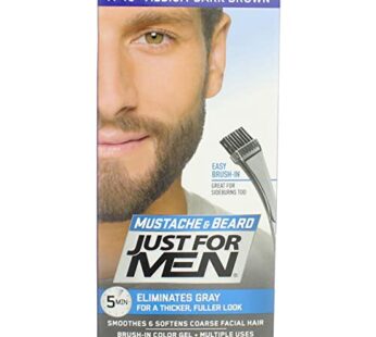 Just For Men Mustache & Beard Brush-In Color Gel Medium-Dark Brown M-40-1 ea, Pack of 6