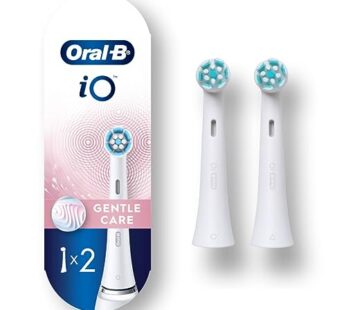 Oral-B iO Gentle Care Replacement Brush Heads, Electric toothbrush Brush Heads, White, 2 C