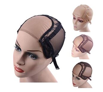 YANTAISIYU 4X4 Inch U Part Swiss Lace Wig Cap for Making Wigs with Adjustable Straps on th