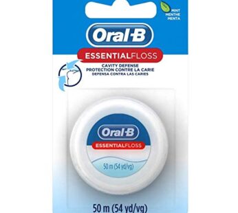 Oral-B Essential Floss, Waxed, Mint, 54 Yards (50 meters) – Pack of 2