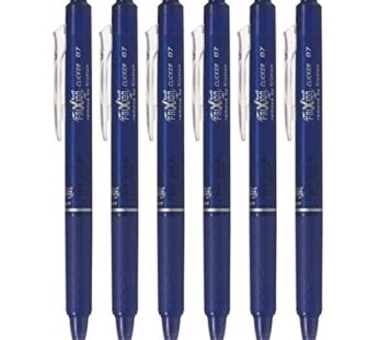 PILOT FriXion Ball Clicker Retractable Erasable Gel Pen, Fine Point, 0.7mm, Blue Ink, 6 Co