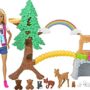 Barbie Wilderness Guide Doll and Playset, Blonde Fashion Doll with 10 Animal Figures, Tree