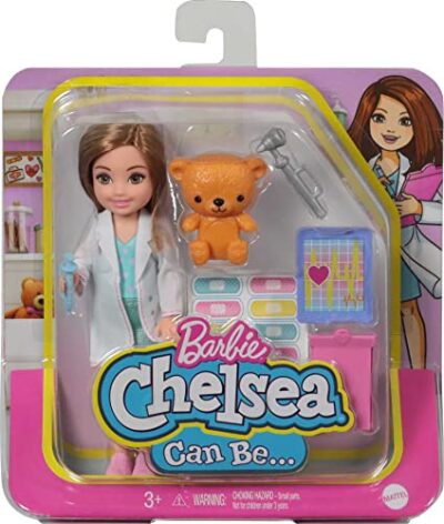 Barbie Doll & Playset with Brunette Chelsea Can Be Doctor Doll & Accessories Including Cli - Image 6