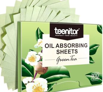 Teenitor Oil Blotting Sheets for Face, 100 Sheets Green Tea Oil Absorbing Tissues Paper, L