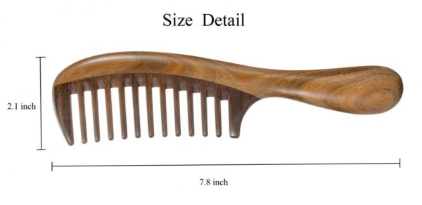 Louise Maelys 2pcs Sandalwood Wide Tooth Hair Combs Moon Shape Wooden Comb for Curly Hair - Image 4