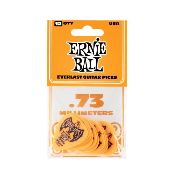 Ernie Ball Everlast Guitar Picks, Orange .73mm, 12-pack (P09190) - Image 2