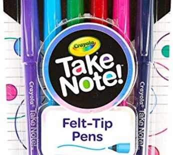 Crayola Take Note Felt Tip Pens, Assorted Colors, School Supplies, At Home Crafts for Kids