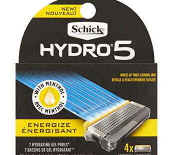 Schick Hydro 5 Sense Energize Razor Refills for Men, Pack of 4