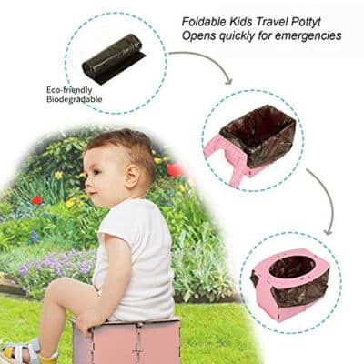 ymmsuuie Travel Potty for Kids, Reusable Portable Folding Potty for Toddler, Travel Foldab - Image 4