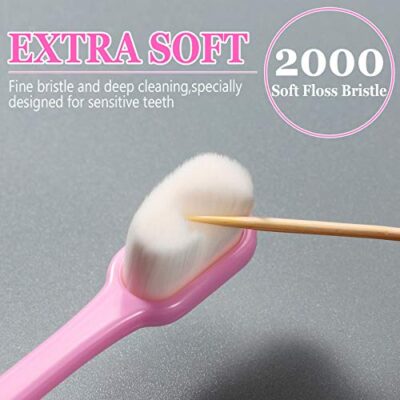 4 Pieces Soft Micro-Nano Manual Toothbrush Extra Soft Bristles Toothbrush with 20,000 Bris - Image 2