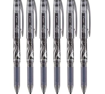 PILOT FriXion Point Gel Stick Pen, Extra Fine Point, Erasable, 0.5mm, Black Ink, 6 Count