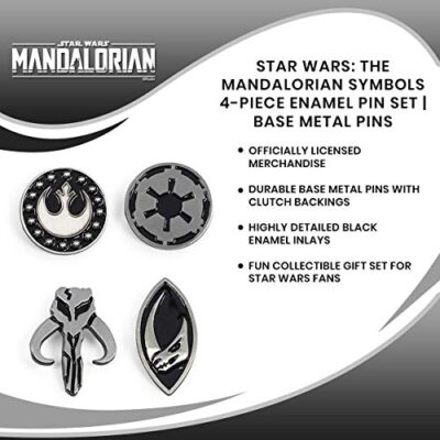 Star Wars The Mandalorian Symbols 4-Piece Enamel Pin Set | Base Metal Pins - Image 7