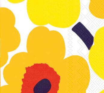 Boston International BF552671 Marimekko 3-Ply Paper Guest Napkins, 16-Count, Unikko Dark Y