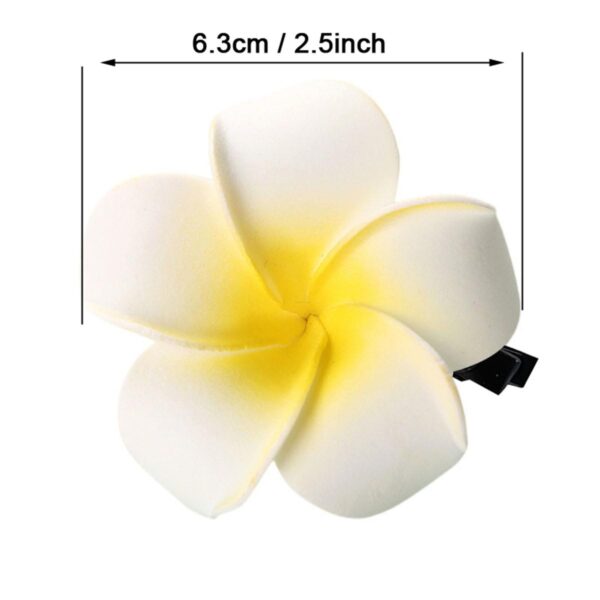 50Pcs 2.5" White Foam Hawaiian Frangipani Artificial Plumeria Flower Hat Hair Clips for Ho - Image 2