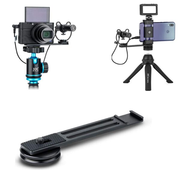 JJC Metal Cold Shoe Mount Bracket Extension Bar for Sony RX100 VII A6400 A6100 A6600 Canon