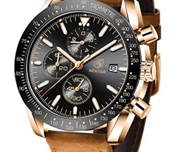 BENYAR Mens Watches Quartz Chronograph Business Luxury Brand Waterproof Wristwatches Fashi