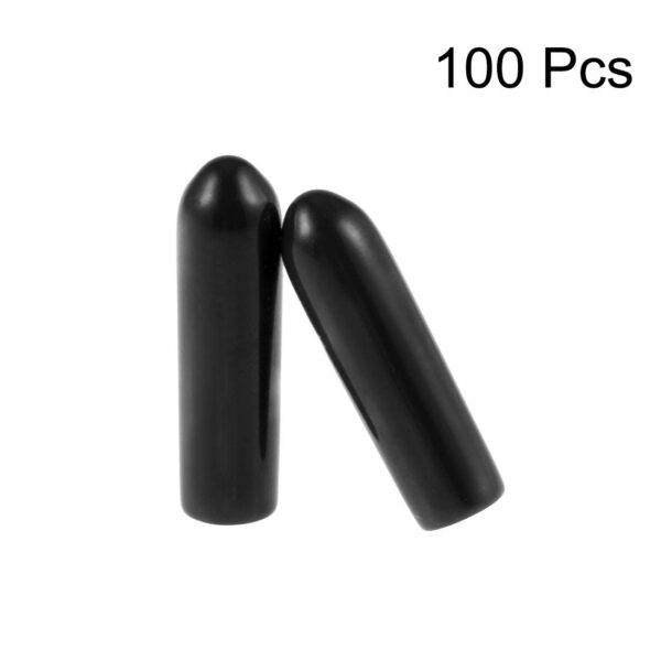 uxcell 100pcs Rubber End Caps 3mm ID Vinyl Round Tube Bolt Cap Cover Screw Thread Protecto - Image 2